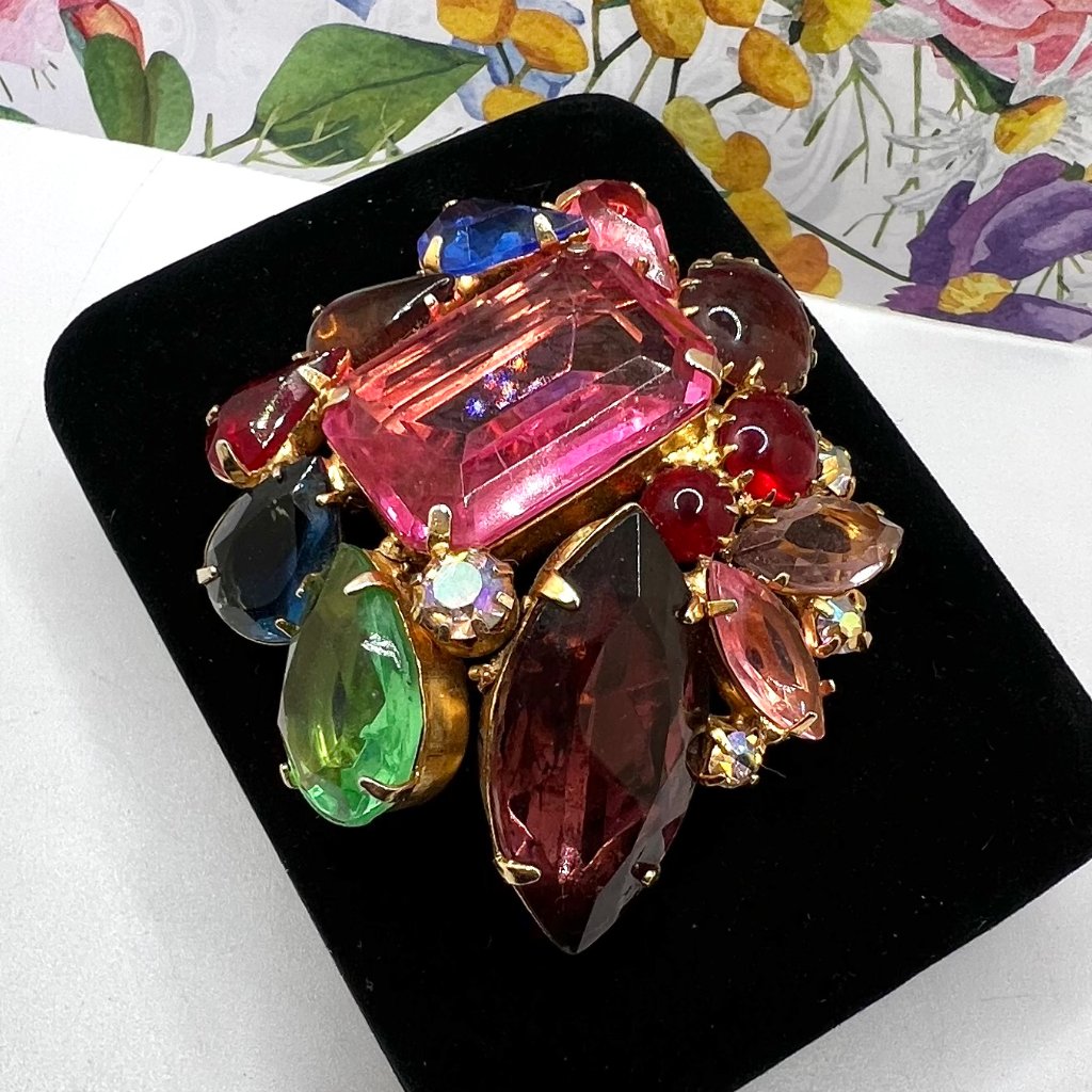 Tutti Fruiti Glass Brooch 79$